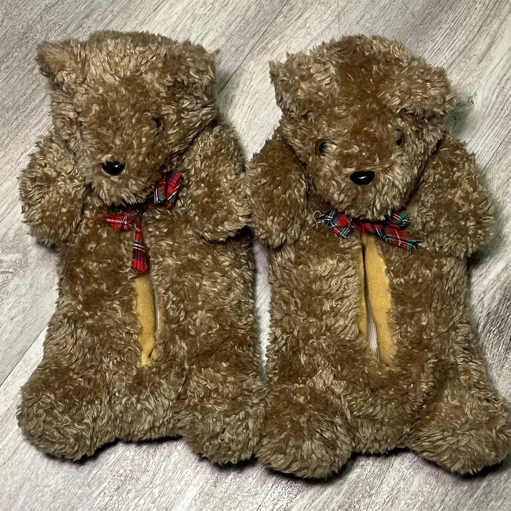 Adorable bear slippers women's 5-6‎